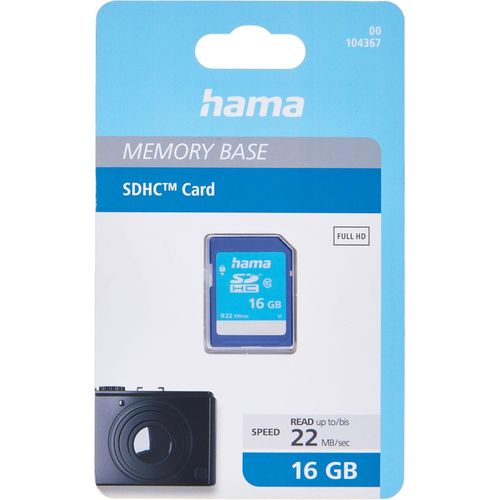 Carte mémoire Photo (SDHC pour photo / Classe 10, 16 GB - 22 MB/s) Bleu