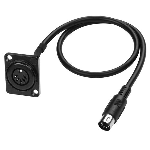 Câble D'extension Midi Din 5 Broches - Type D - Support De Panneau Din 5 Broches Vers Femelle - Pour Synthétiseur Clavier, Orgue, Piano Électrique, Guitare Midi - 53 Cm