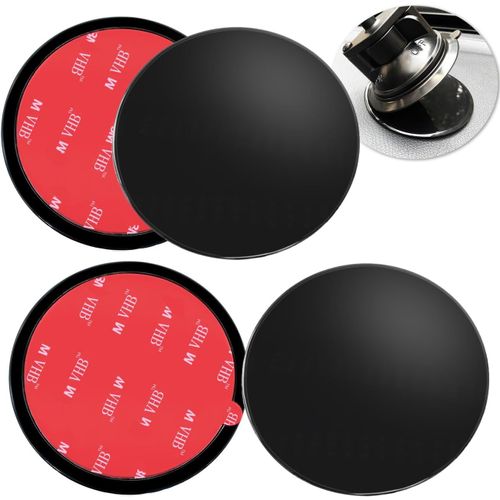 4 Pack 95mm Adhésif Tableau de Bord Pad Disque de Montage, 3,74 Disque de Montage de Ventouse Universelle pour Ventouse Support de téléphone Mont Garmin GPS Magellan Sat Nav Dash Cam Support, Noir