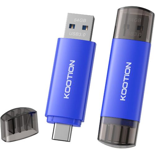 Clé USB C 64Go Lot de 2 Cle USB 3.0 64 Go OTG 2 en 1 Type C USB 3.0 Memory Stick 64 GB pour Tablet, PC, MacBook Téléphone Mobile Android (Samsung, Huawei, Honor, Xiaomi)