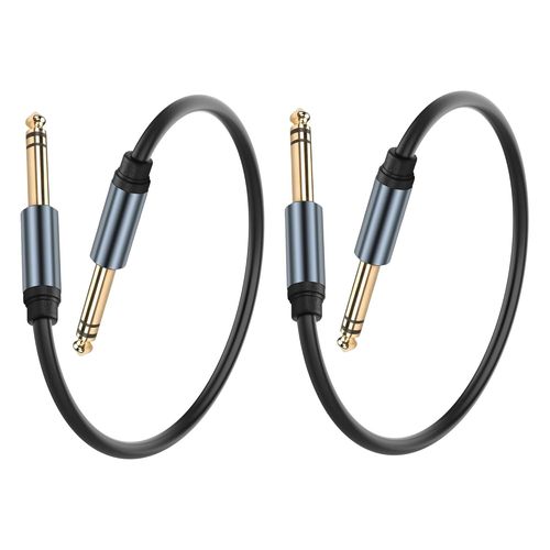 Câble stéréo jack 6,35 mm mâle vers jack 6,35 mm mâle câble audio stéréo 0.98FT Câble adaptateur jack auxiliaire stéréo pour guitare, basse et amplificateur 2pcs