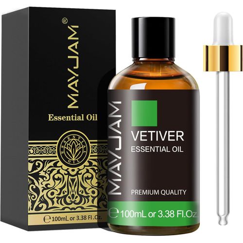 Huile Essentielle de Vétiver 100ML de Haute Qualité pour Diffuseur, Humidificateur, DIY, Home, Wardrobes