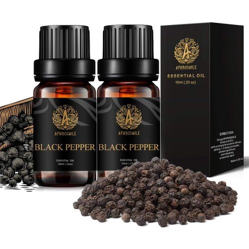 Aromathérapie Poivre Noir Huiles Essentielles Set, 2x10ml Thérapeutique De Qualité Poivre Noir Parfum Huiles Essentielles Kit Pour Diffuseurs, 100% Pure Poivre Noir Huiles Essentielles Parfum Set 