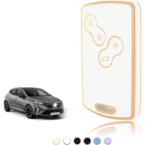 Coque Clé, Etui Cles Étui Clés Carte Adapté Pour Renault Scenic Clio Laguna Megane Zoe Captur Duster Espace Fluence Koleos Kangoo Master, Couvre Clef Cache Cle Voiture Telécommande - Smart Key
