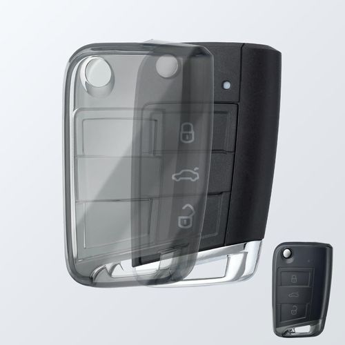 Coque Cle Transparent Couvre Clé Cache Clef, Etui A Cles Étui À Clés Voiture Pour Vw Volkswagen Golf 7 Variant Polo Tiguan Seat Leon Cupra Skoda Octavia Superb