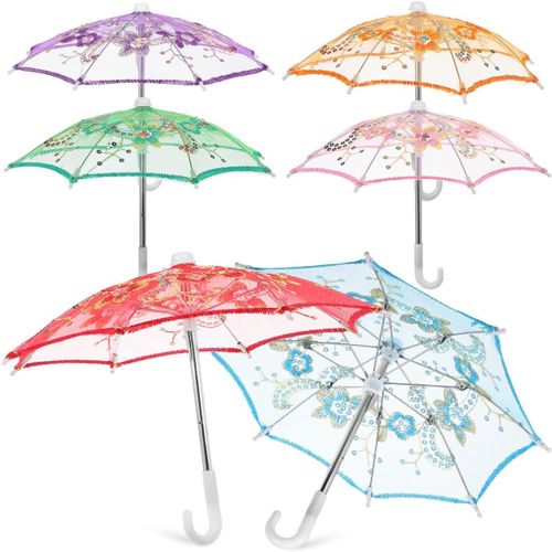 Lot De 6 Parapluies De Mariée - Mini Parapluies Pour La Décoration - Parapluie Vintage - Dentelle - Danse - Enfant, Comme Sur La Photo., 29.00x21.00x4.00cm