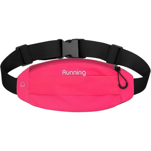 Ceinture Réfléchissante Pour Course À Pied - Pour Homme Et Femme - Support De Téléphone - Pour Voyage, Randonnée, Entraînement - Sac Banane, Rose Rouge, One Size