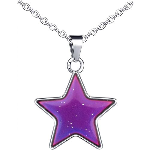 Collier Pour Femme En Acier Inoxydable Avec Pendentif Changement De Température De Couleur Pour Femme, Petite Amie, Anniversaire
