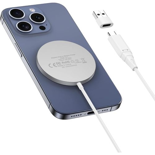 Chargeur Induction Rapide Compatible Magsafe Avec Prise Adaptateur Secteur 20w Type Usb-C,Magnétique Sans Fil Charger Pour Iphone 12/13/14/15 Series Et Airpods
