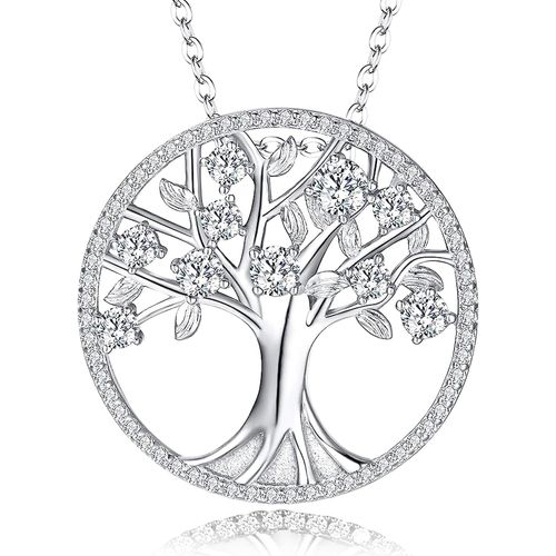 Collier Arbre De Vie En Argent Sterling 925, Collier Arbre De Vie En Zirconium Vert, Avec Boîte Cadeau, Collier Arbre De Vie Femme, Pendentif Arbre De Vie, Convient Aux Femmes
