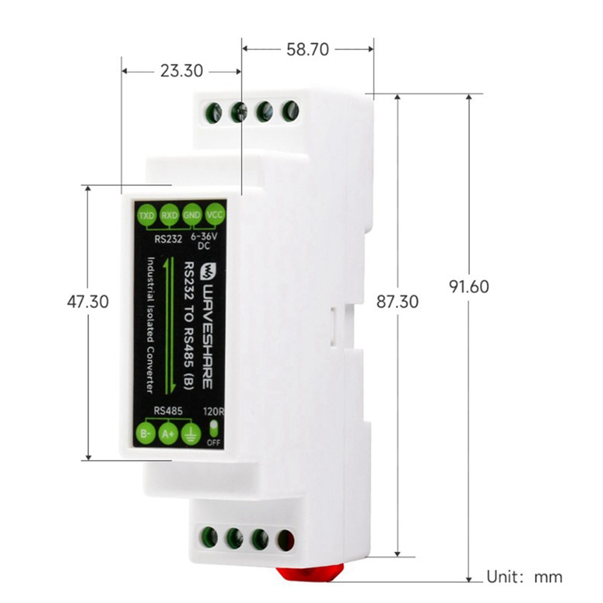 3X Convertisseur de Type Rail Industriel RS232 Vers RS485 30... - 8