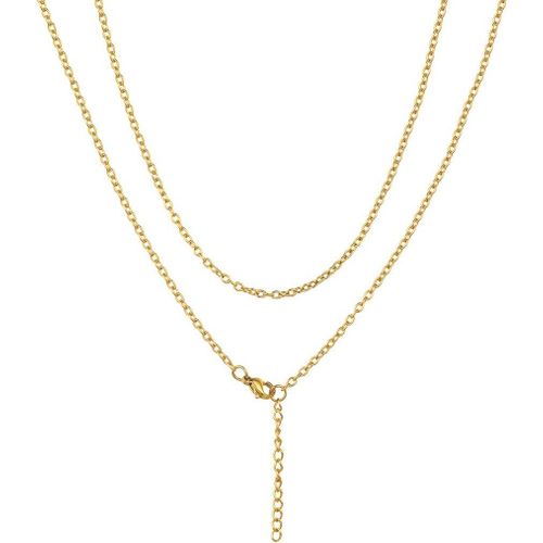 Chaine Forçat Acier Inoxydable Fine Pour Pendentif Femme Collier Maille Fille[Acier/Or/Noir-Largeur: 2 Mm-Longeur:46/51/55/61/66/71/76 Cm] Bijoux Cadeau Mariage Noël Valentin