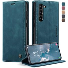Coque Pour Samsung Galaxy S23 5g Etui Premium Housse En Cuir Pochette Protection Portefeuille Rabat Clapet Case Porte Carte Magnétique Étui Pour Samsung Galaxy S23 6,1'' - Bleu Vert