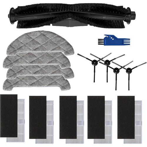 Kit d'accessoires pour aspirateur robot Ultenic D5/D5s, 4 brosses latérales, 1 brosse roulante, 4 chiffons-serpillères, 5 filtres