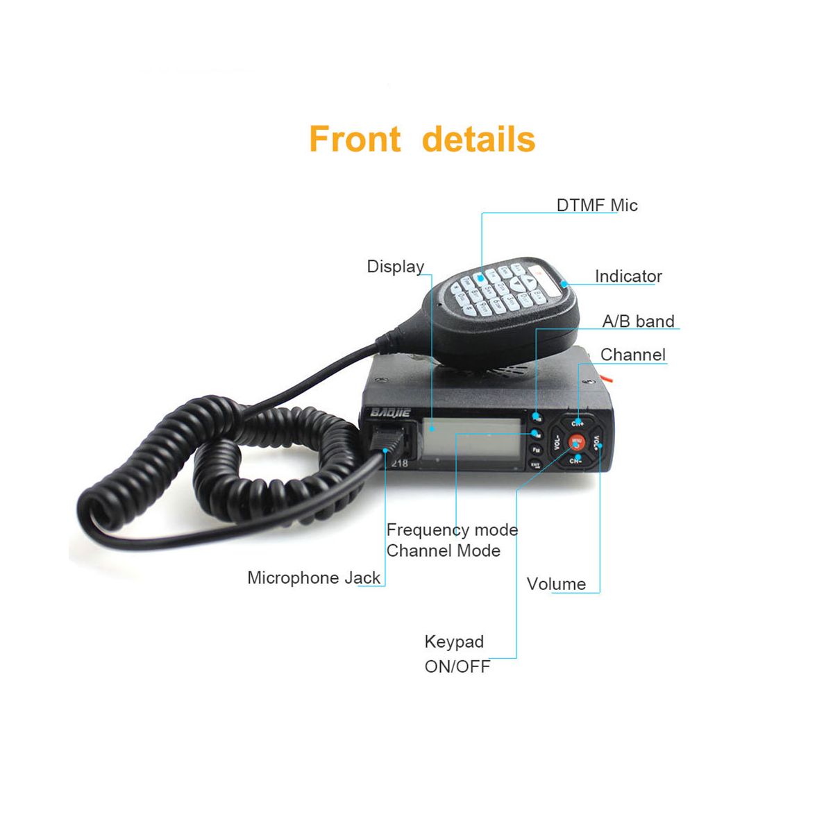 -218 Radio Mobile Automobile Radio VHF UHF Programmable 25W ... - 6