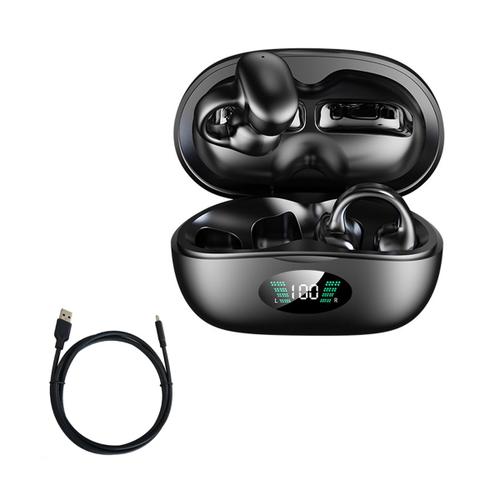 Casque à Conduction Osseuse TWS Casque Sans Fil Bluetooth 5.3 Écouteurs Earclip Écouteurs Sport HIFI Basse Casques