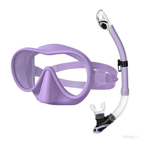 Ensemble De Tuba Lunettes De Natation Avec Tuba Équipement Léger Masque De Plongée À Vue Large Pour Adulte Masque De Natation Pour Plongée En Apnée Violet