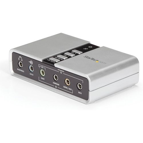 CLICKSELL-Carte Son Usb 7.1 - Carte Son Externe Pour Ordinateur Portable Avec Audio Numérique Spdif - Carte Son Pour Pc - Argent (Icusbaudio7D)