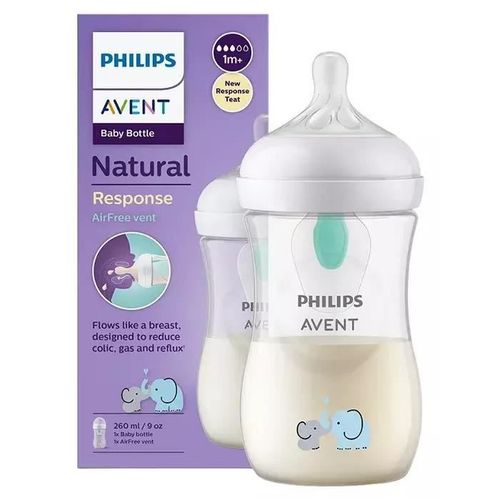 Avent Response 260 Biberon Naturel Avec Insert Air Free Ducky, Soutien Du Rythme Naturel De Succion Du Bébé