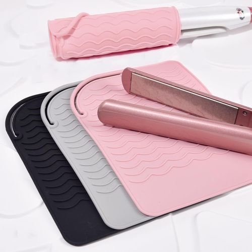 Silicone Tapis Résistant À La Chaleur Curl Bar Pour Lisseur Fer À Friser Multi - Fonction Antidérapant Pad Outil De Coiffure Chaud (Pink - 1)[Sai626681]
