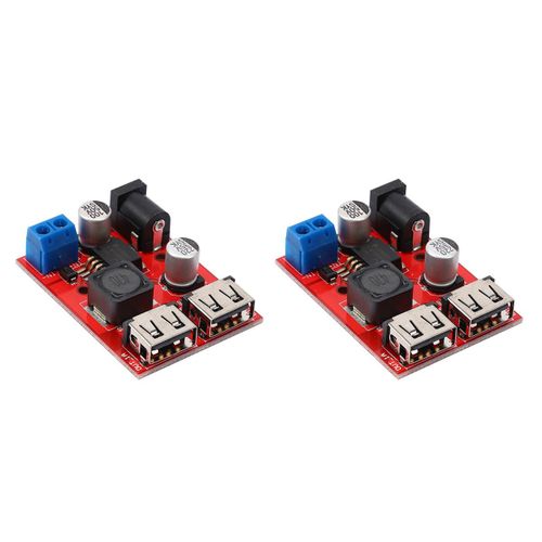 2x Lm2596 Lm2596s Double Usb Dc-Dc 9v 12v 24v 36v À 5v 3a Réduction De Tension Carte De Convertisseur De Réduction De Tension Module D'alimentation Solaire Pour Chargeur De Voiture
