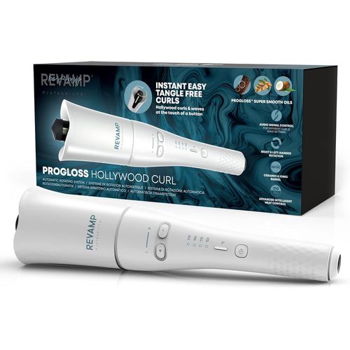 Progloss Hollywood Curl Protection & Brillance - Fer A Boucler Rotatif Automatique ¿ Technologie Ionique - Témoin Sonore - Céramique Infusées D¿Huiles Douces- Boucler Ou Onduler Le[Sai626529]
