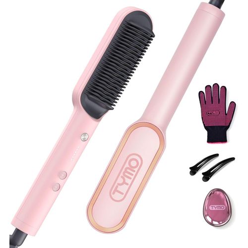Brosse Lissante À Anneau Pour Femme Avec 5 Températures Et 20 Secondes - Chauffage Rapide Et Protection Anti-Brûlure[SAI626022]