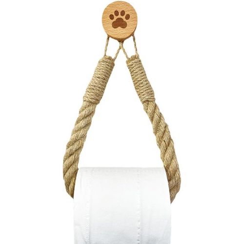 Kalanka-Porte-Serviettes En Papier En Corde - Embrasse De Rideau Décorative Avec Crochet En Bois En Forme De Patte De Chat - Pour Maison, Cabane, Camping-Car, Décoration De Ferme, 23,9 Cm De Long (Bo