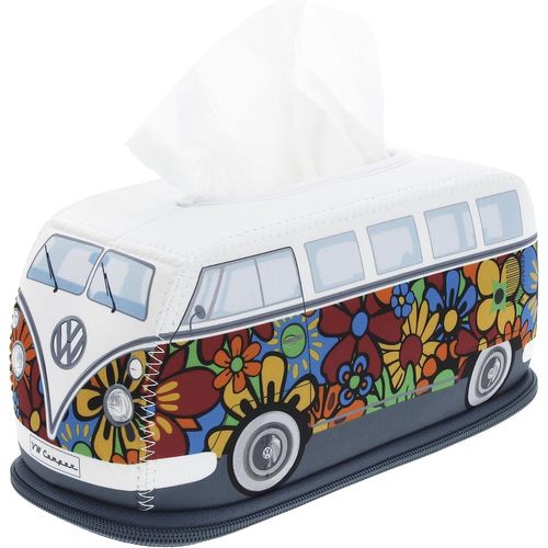 Kalanka-Collection Vw - Distributeur De Mouchoirs En Néoprène Volkswagen Pour Cosmétiques, Serviettes, Papier, Au Design T1 Combi Bus (Flower)