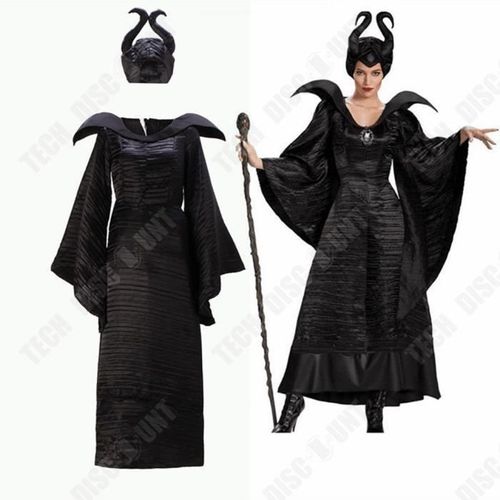 Td® Halloween Decoration Maléfique Sorcière Noire Halloween Sorcière Costume Bar Fête Costume Cosplay Spectacle Costume Taille Xl