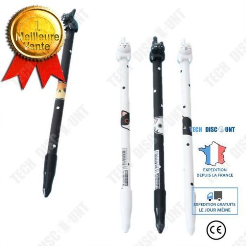 Td® Papeterie De Bureau Dessin Animé Queue Chat Stylo Neutre Étudiant Spécial Signature Stylo 0.38mm Noyau Noir Stylo À Eau 4 Pièces