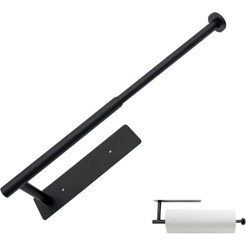 Kalanka-Support Sopalin, Porte Rouleau De Cuisine Classique Porte Essuie-Tout Auto-Adhésif Librement Ajustable Porte Essuie-Tout Multifonction Pour Cuisine Armoire Et Salle De Bain (Noir, A)
