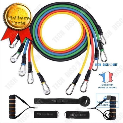 Td® 12 Pack Musculation Bandes De Résistance Élastique Fitness Kit Sports Gym Pilates Extender Pull Up Bandes Pour Femmes Hommes