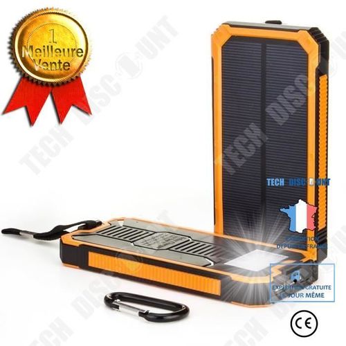 Td® 15000mah Chargeur De Batterie Solaire Power Bank Chargeur De Secours Portable Batterie Externe Etanche Avec 8 Led Double Usb