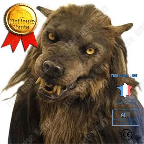 Td® Animal Loup Tête Brun Fourrure Halloween Cosplay