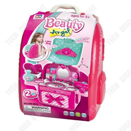 TD® Simulation double épaule maquillage sac à dos jouer maison enfants filles peuvent être transportés et transportés facilement