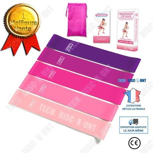Td® Bande Élastique En Latex De Couleur Dégradée Costume De Fitness Ceinture De Yoga Outil De Mise En Forme Des Hanches Et Des Jambe