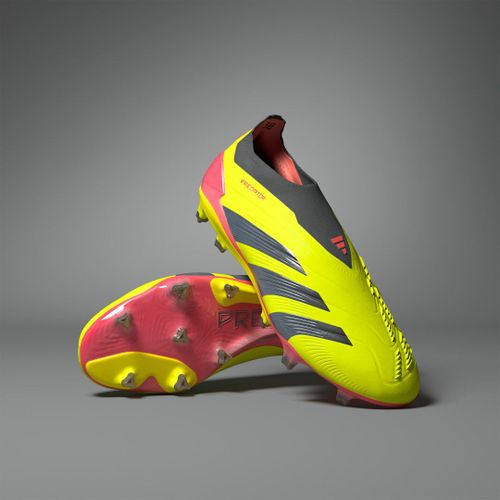 Chaussures De Football Sans Lacets Predator Elite Terrain Souple Adidas Team Solar Yellow 2 Core Black Solar Red