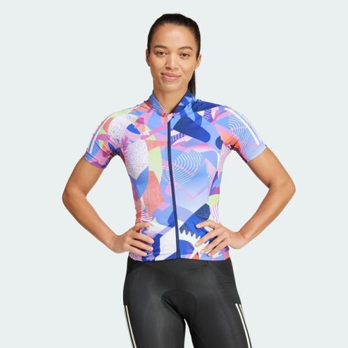 Maillot De Cyclisme 3 Bandes Essentials Pattern Clash Adidas - Dark Blue / Lucid Blue - S