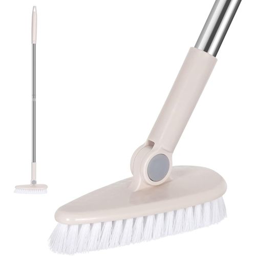 KALANKA-Brosse à récurer pour Sol de Salle de Bain, Baignoire, Douche, carrelage - Rotative - 16 cm de Large - 90 cm de Long - Manche à Pousser pour l'intérieur - pour Toilettes et Cuisine
