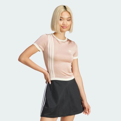 T-Shirt Court Maille 3 Bandes Adidas - Ash Pearl - 2xs