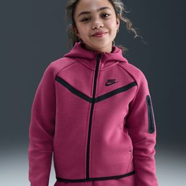 Sweat À Capuche Et Zip Nike Sportswear Tech Fleece Pour Fille - Pourpre