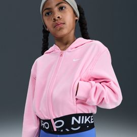 Sweat À Capuche Et Zip Dri-Fit Nike Pro Fleece Pour Ado (Fille) - Rose