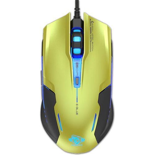 E-blue Auroza G, Droitier, Optique, USB, 3000 DPI, 134 g, Noir, Jaune