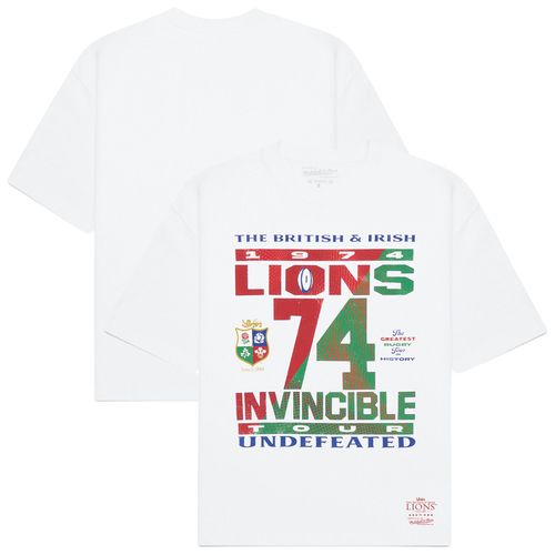 T-Shirt British & Irish Lions X Mitchell & Ness 74 Invincible Undefeated Tour - Crème