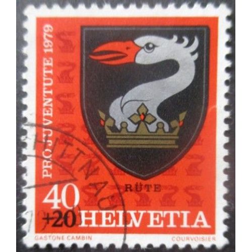 Suisse N°1097 Armoirie De Rute Oblitéré