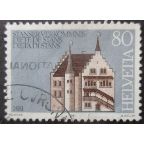 Suisse N°1134 Hotel De Ville De Stans Oblitéré