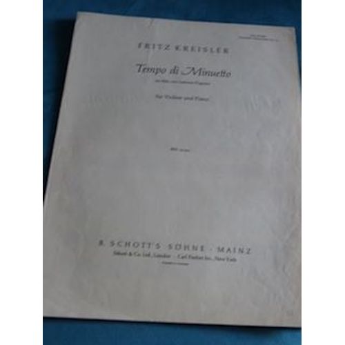 Partition: Tempo Di Minuetto Pour Violon Et Piano