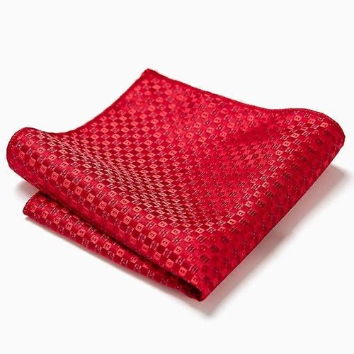 Hommes Cravates Ensemble Classique Respirant Confortable Hommes Cravate Mouchoir Boutons De Manchette Coffret Cadeau Pour Affaires Décontracté Rouge
