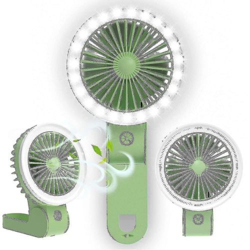 Mini ventilateur de poche avec lumière LED, réglable usb rechargeable petit ventilateur personnel portable poussette pliable ventilateur de table de bureau pour enfants filles femme maison o